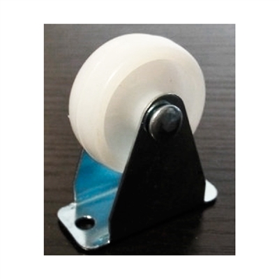 White Plastic Caster 1.25" Inch Nylon Caste wheel with Metal Plate Zinc Plating-Pack of 10