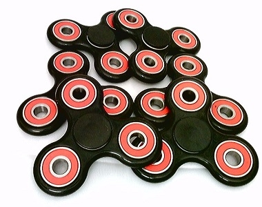 Wholesale Lot of 100 Fidget Hand Spinner Toys with Quality Center Ceramic Bearing, 3 outer red Bearings 42Q