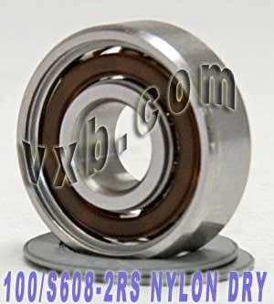 Lot of 100 Stainless Steel Nylon Sealed Skate:8x22x7:VXB:Ball Bearings