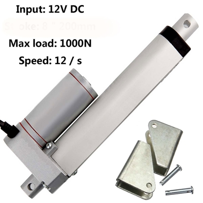 4 Inch Stroke 1000N 225 lbs DC 12 Volt  Linear Actuator with Brackets