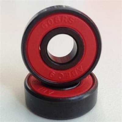 Set of 16 608B-2RS Inline/ Rollerblade Skate Sealed Bearings with Nylon Cage and Red Seals 8x22x7mm