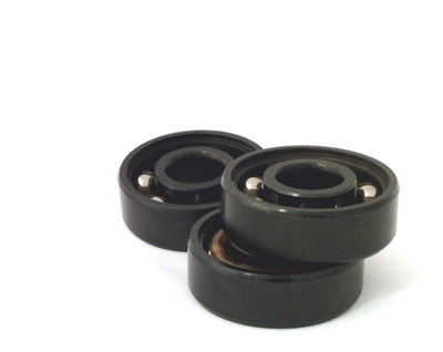 Set of 16  608B inline Roller Skate Black Open Bearings with Nylon Cage 8x22x7mm