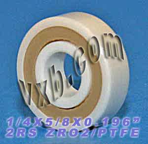Full Ceramic Sealed Bearing 1/4"x5/8"x.196" ZrO2:vxb:Ball Bearing