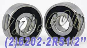 2 Bearings 6202-8 2RS 5/8"x35x11 Sealed:vxb:Ball Bearings