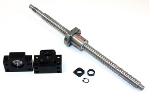 61" inch Travel Stroke 20mm with 20mm pitch Anit-Backlash Ballscrew set with Nut and Bearing Supports