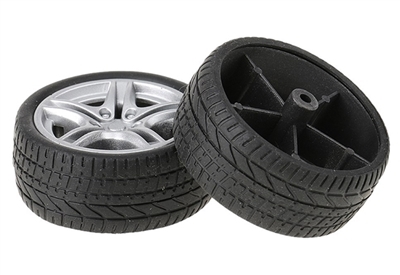 35mm Rubber Wheel Tires for Toy Cars-Pack of 2
