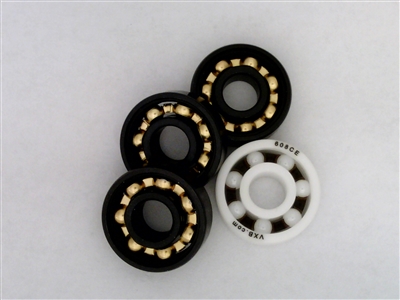 Tri Fidget Spinner Bearing Kit : Full Ceramic ZrO2 Center Bearing : 3 Outer Bronze Bearings