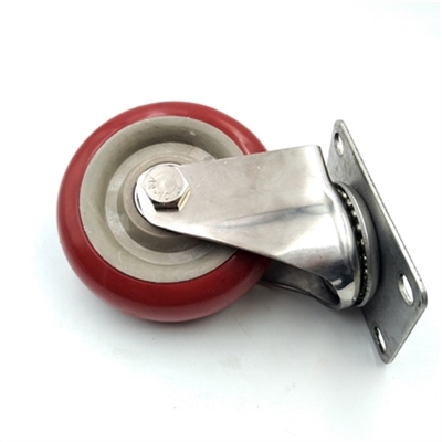 4" Inch Swivel Stainless Steel Caster PU Wheel with Top Plate