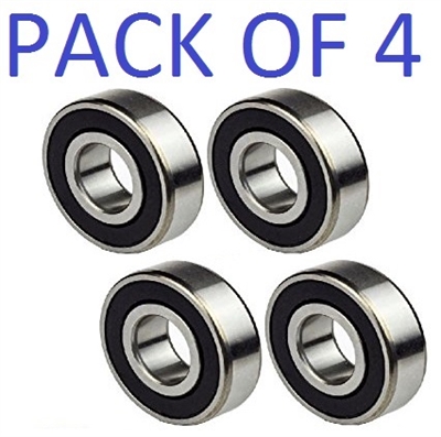 6000-2RS Bearing 10x26x8 Ball Bearing Dual Sided Rubber Sealed Deep Groove (4PCS)