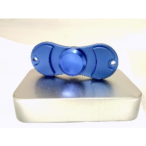 Blue Aluminum Dual Fidget Hand Spinner Toy 42Q