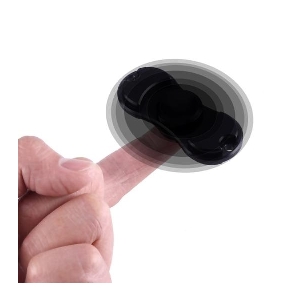 Black Aluminum Dual Fidget Hand Spinner Toy 42Q