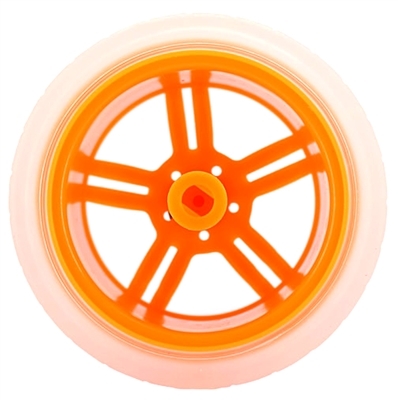 Transparent Yellow 65mm x 27mm Smart Car Rubber Wheel Tire