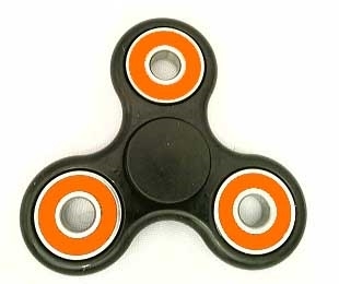 Fidget Hand Spinner Toy with Center Ceramic Bearing, 3 outer orange Bearings