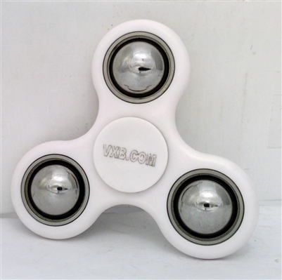 white Heavy Fidget Hand Spinner Toy with Center Stainless Steel Bearing and Outer Counterweight 42Q