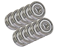 10 Unflanged Shielded Slot Car Axle Bearing 1/8