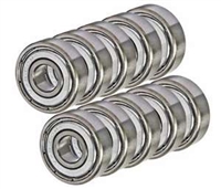 Shielded 8mm Bore Miniature Bearing Pack of 10