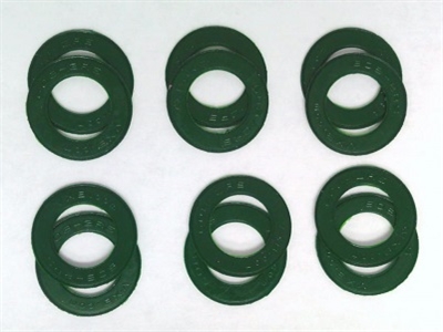 A Pack of 12 Green seals for 608 Bearings