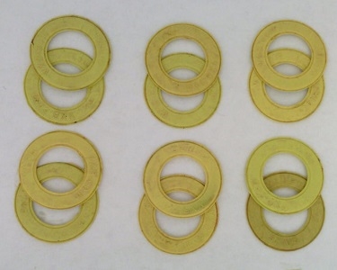 A Pack of 12 Yellow seals for 608 Bearings