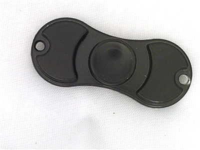 Small Black Aluminum Dual Fidget Hand Spinner Toy 42Q