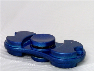 Small Blue Aluminum Dual Fidget Hand Spinner Toy 42Q