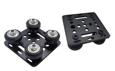 Black  Anodized Aluminum V-Slot  Support Plate Set With V Bearing Guides