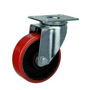 60mm Iron  and  Polyurethane Caster Wheel 176 lbs Swivel Top Plate