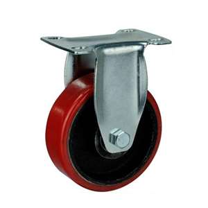 60mm Iron  and  Polyurethane Caster Wheel 176 lbs Rigid Top Plate