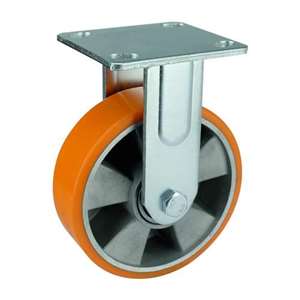 5" Inch Aluminum and  Polyurethane Caster Wheel 772 lbs Fixed Top Plate
