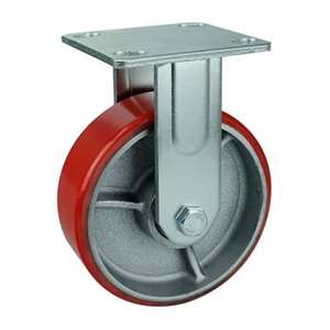 8" Inch Iron core  and  Polyurethane Caster Wheel 838 lbs Fixed Top Plate