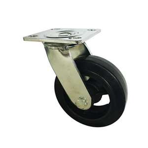 8" Inch Rubber Caster Wheel 661 lbs Swivel Top Plate