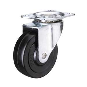 65mm Grey rubber Caster Wheel 44 lbs Swivel Top Plate