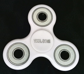 White Fidget Hand Spinner Toy with Center Ceramic Bearing, 3 outer White Bearings