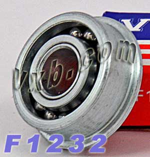 F1232 Unground Flanged 1/4 bore:Full Complement:vxb:Ball Bearing