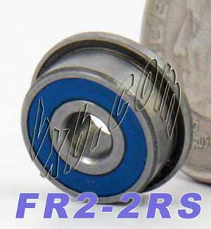 Flanged Bearing FR2-2RS 1/8" x 3/8" x 5/32":Sealed:vxb:Ball Bearing