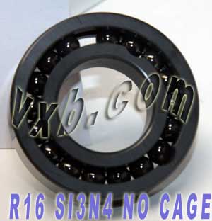 R16 Full Complement Ceramic Bearing 1"x2"x1/2" Si3N4:vxb:Ball Bearing