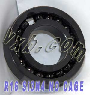 R16 Full Complement Ceramic Bearing 1"x2"x1/2" Si3N4:vxb:Ball Bearing