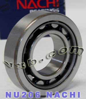 NU206 Nachi Cylindrical Roller Bearing Steel Cage Japan 30x62x16 