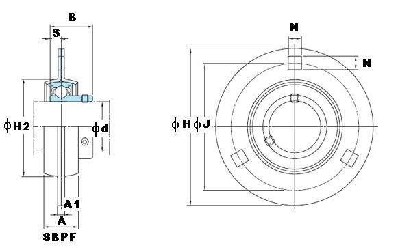 3/4 Stamped steel plate round three-bolt flange type Bearing SBPF204-12:vxb:Ball Bearing