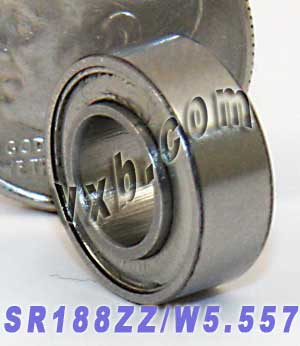 SR188ZZ/IW5.557 Bearing 1/4"x1/2"x5.557mm Stainless:Shielded:vxb:Ball Bearings